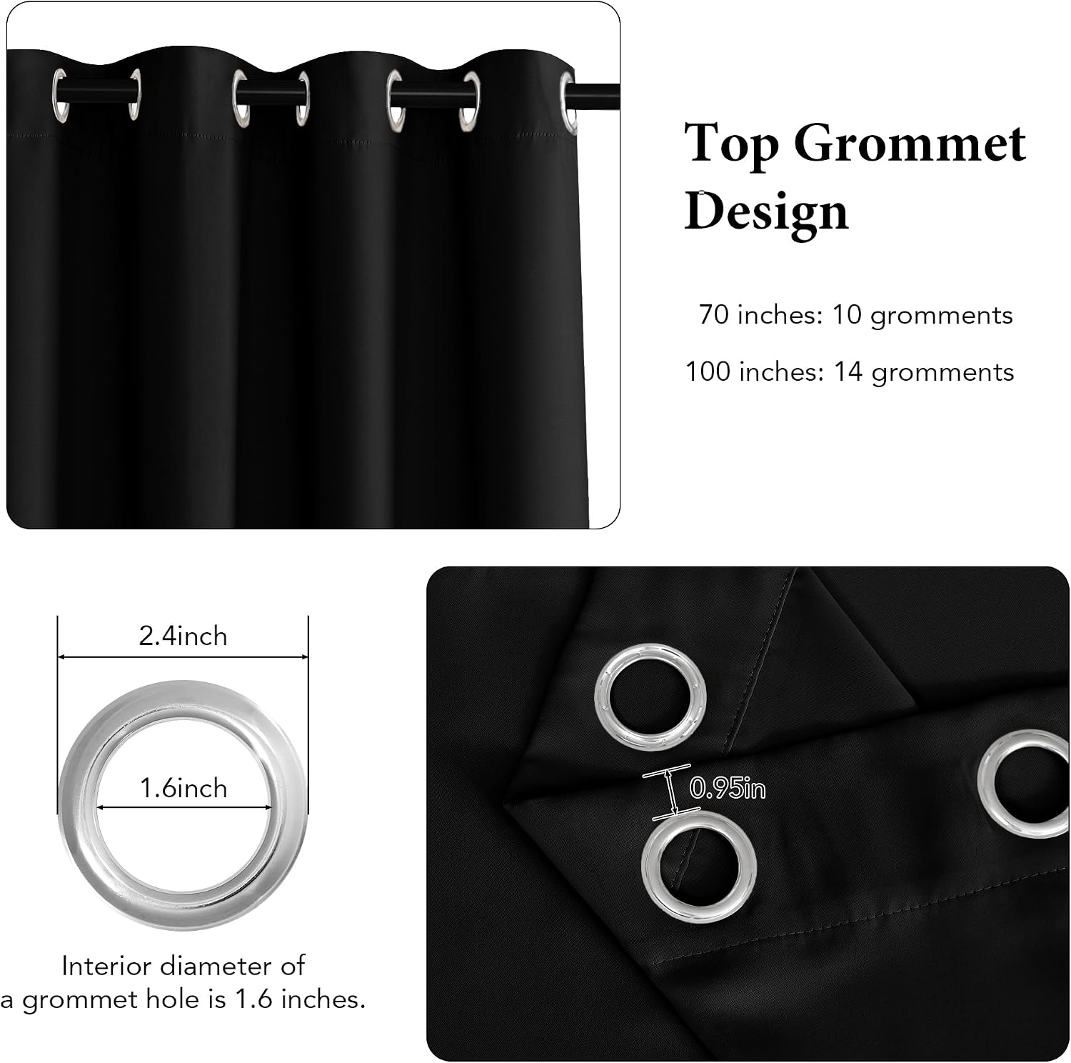 Thermal Blackout Sliding Door Drapes Room Darkening Privacy - Image 2