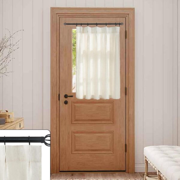 Pinch Pleated Linen Sheer Front Door Drapes Decorative Privacy