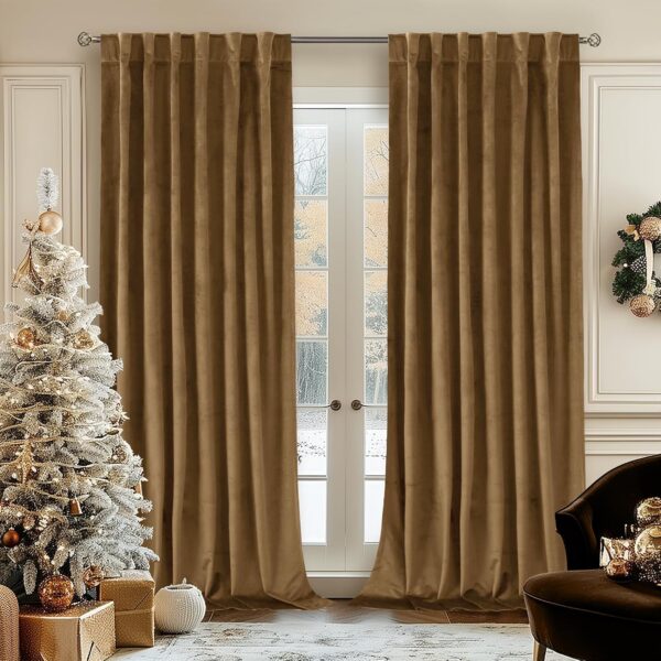 Linen Blackout Door Drapes Energy Saving Thermal Coverings