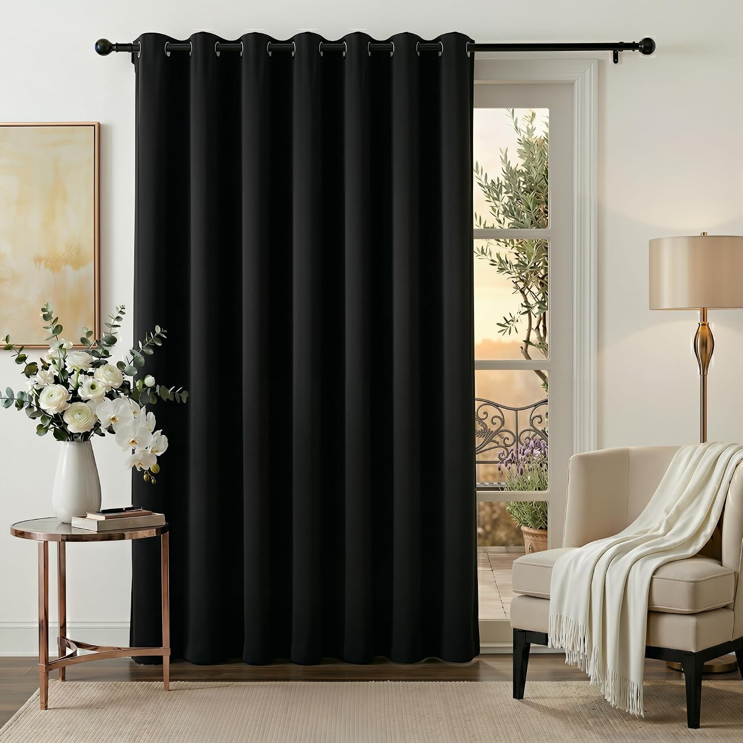 Thermal Blackout Sliding Door Drapes Room Darkening Privacy