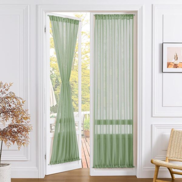 Sheer Privacy Door Drapes Light Filtering Decorative Panels