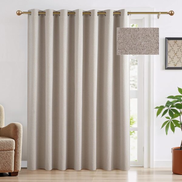 Linen Textured Sheer Doorway Drapes Light Filtering Privacy
