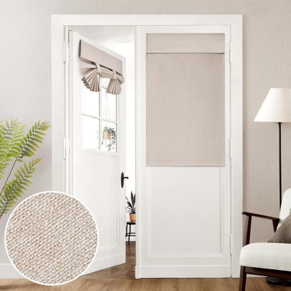 Linen Blackout Front Door Drapes Thermal Privacy Panels