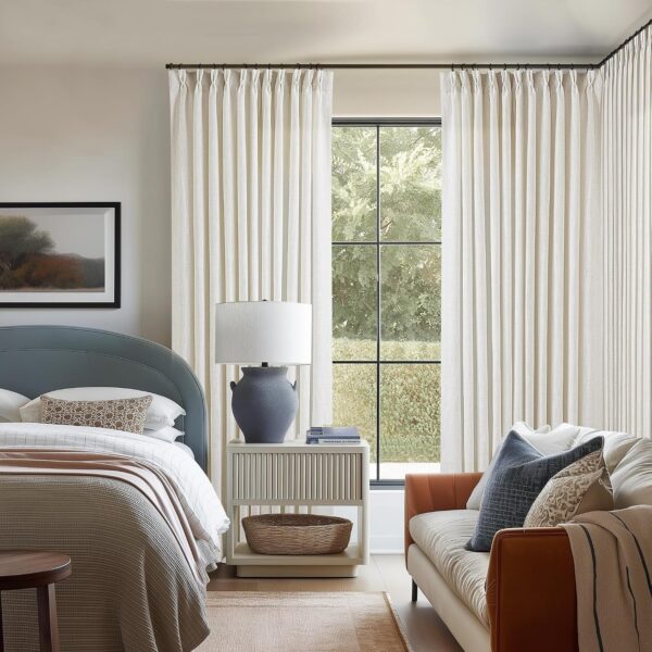Soft Velvet Pinch Pleat Thermal Door Drapes Privacy